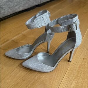 Dream Pairs Silver Ankle Strap Heels